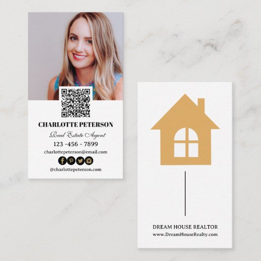 QR-Code Real Anwesen Agent Visitenkarte (Vorne/Hinten)