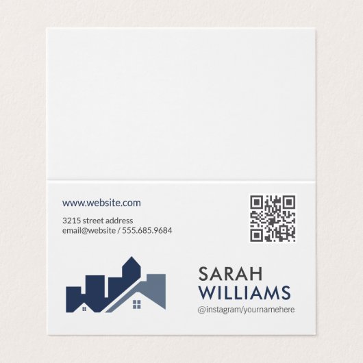QR-Code | Real Anwesen Zuhause Visitenkarten (Außenseite Aufgefaltet)