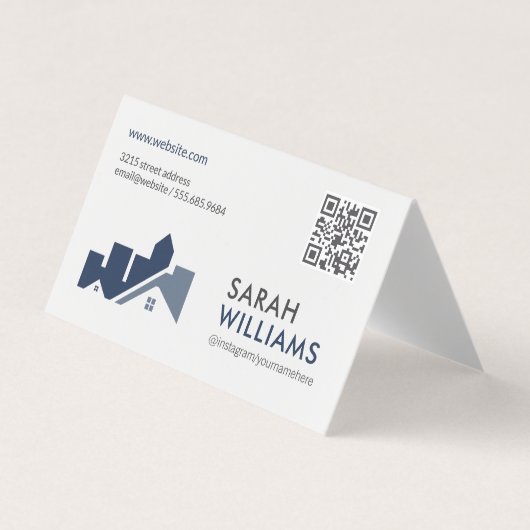 QR-Code | Real Anwesen Zuhause Visitenkarten (Vorderseite)