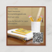 QR-Code-Rechner Braun Tutor Mathelehrer Quadratische Visitenkarte (Vorderseite)