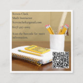 QR-Code-Rechner Weiß Tutor Mathe-Lehrer Quadratische Visitenkarte (Vorderseite)