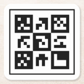 qr Code Rechteckiger Pappuntersetzer (Vorderseite)