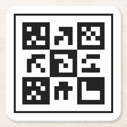 qr Code Rechteckiger Pappuntersetzer (Vorderseite)