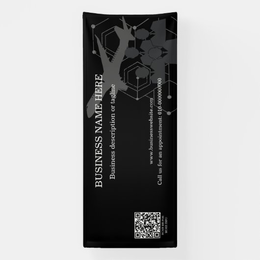 QR Code Rectangle Business Store Indoor Outdoor Ba Banner (Vertikal)