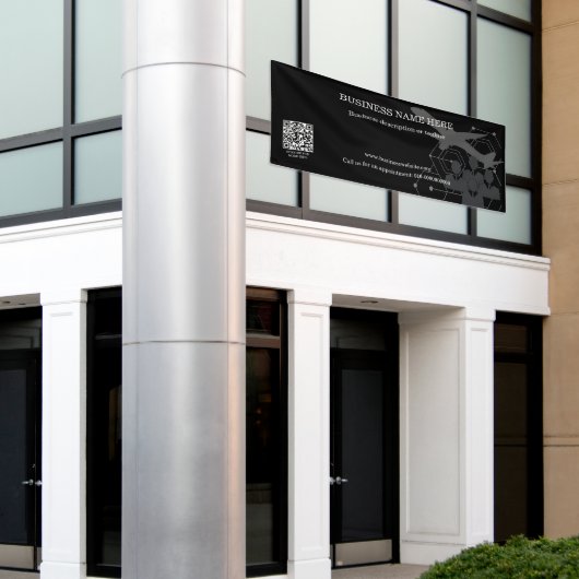 QR Code Rectangle Business Store Indoor Outdoor Ba Banner (Äußeres Gebäude)