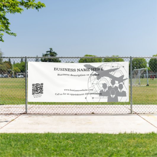 QR Code Rectangle Business Store Indoor Outdoor Banner (InSitu)