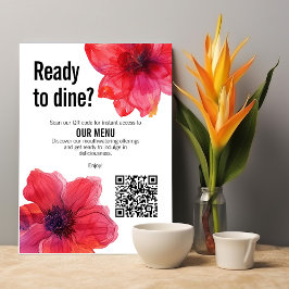 QR-Code Red Anemone Dreamscape Wedding Menükarte