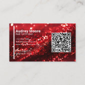 QR Code Red Beruflich Nail Technische Vorlagen Visitenkarte (Vorderseite)