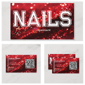 QR Code Red Beruflich Nail Technische Vorlagen Visitenkarte