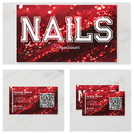 QR Code Red Beruflich Nail Technische Vorlagen Visitenkarte