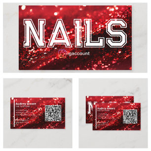 QR Code Red Beruflich Nail Technische Vorlagen Visitenkarte