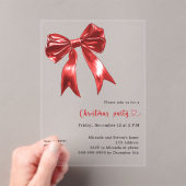 QR-Code Red bow Clear Party Acryleinladungen (Insitu (Handheld))