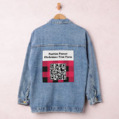 QR-Code Red Buffalo Karierter Karo Rustikaler Stri Jeansjacke (Hangar)
