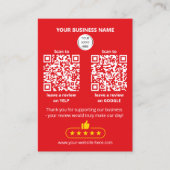 QR-Code Red Business Review GOOGLE und YELP Karte (Vorderseite)