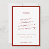 QR Code Red Classic Minimalistisch Wedding Einladung (Vorderseite)