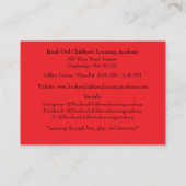 QR Code Red Grade School Preschool Teacher Visitenkarte (Rückseite)