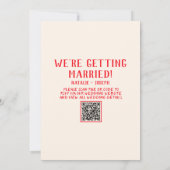 QR Code Red Hand Drawn Scribble Quirky Wedding Einladung (Rückseite)