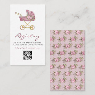 QR-Code-Registrierungskarte für Vintage-Babyaussta Begleitkarte