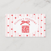 QR Code Registry Valentines Day Hearts Begleitkarte (Vorderseite)