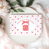 QR Code Registry Valentines Day Hearts Begleitkarte