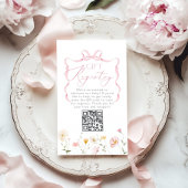 QR code Registry Whimsical Bow wildflowers Begleitkarte