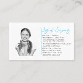 QR-Code Reinigung Service Blue Maid Foto Visitenkarte (Rückseite)