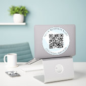 QR-Code Reinigung Service Business Car Vinyl Decal Aufkleber (Laptop auf Schreibtisch)