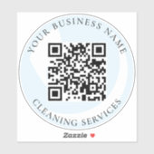 QR-Code-Reinigungsdienst-Geschäft Vinyl-Aufkleber Aufkleber (Blatt)