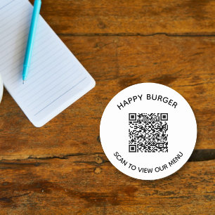 QR-Code-Restaurant-Aufkleber Runder Aufkleber