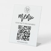 QR Code Restaurant Menü Business-Logo Beruflich Sockelschild (Vorderseite)