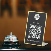 QR Code Restaurant Menü für das Schwarz-Weiß-Logo Sockelschild
