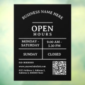 QR Code Restaurant Salon Business Open Hours Dours Fensteraufkleber (Blatt 3)
