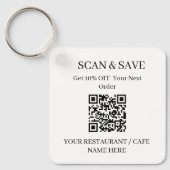 QR-Code Restaurant-Schlüsselanhänger Scannen & Spe Schlüsselanhänger (Vorderseite)