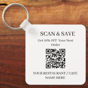 QR-Code Restaurant-Schlüsselanhänger Scannen & Spe Schlüsselanhänger