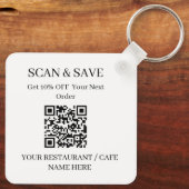 QR-Code Restaurant-Schlüsselanhänger Scannen & Spe Schlüsselanhänger (Rückseite)