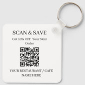 QR-Code Restaurant-Schlüsselanhänger Scannen & Spe Schlüsselanhänger (Rückseite)