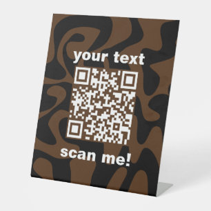 QR-Code Retro-brauner schwarzer Stand für den Shop Sockelschild