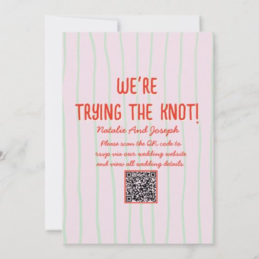 QR Code Retro farbenfrohe Hand gezeichnet Martini Einladung (Rückseite)