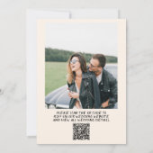 QR-Code Retro Hand Drawn Quirky Foto Hochzeit Einladung (Rückseite)