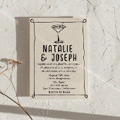 QR Code Retro Hand gezeichnet geschriebenes Foto H Einladung