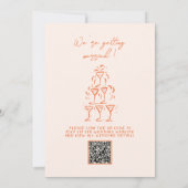 QR-Code Retro Hand gezeichnete helle farbige Hochz Einladung (Rückseite)