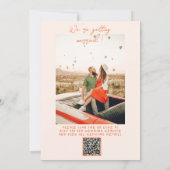 QR-Code Retro Hand gezeichnetes farbiges Foto Hoch Einladung (Rückseite)