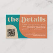 QR-Code Retro-Hochzeitsdetails RSVP-Website Begleitkarte (Vorderseite)