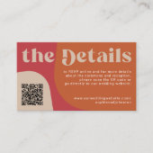 QR-Code Retro-Hochzeitsdetails RSVP-Website Begleitkarte (Vorderseite)