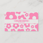 QR-Code Retro Rosa Groovy Floral Boho Mädchen Tren Visitenkarte (Vorderseite)