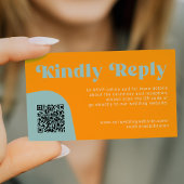 QR Code retro wedding budget online RSVP Begleitkarte