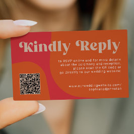 QR Code retro wedding budget online RSVP Begleitkarte