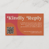 QR Code retro wedding budget online RSVP Begleitkarte (Vorderseite)