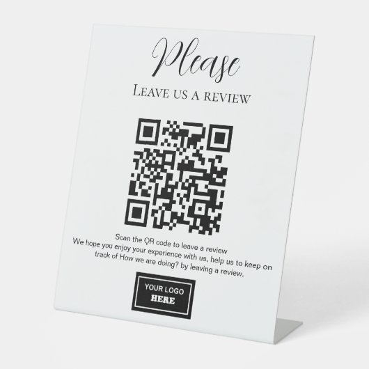 QR Code Review Business Sockelschild (Vorderseite)