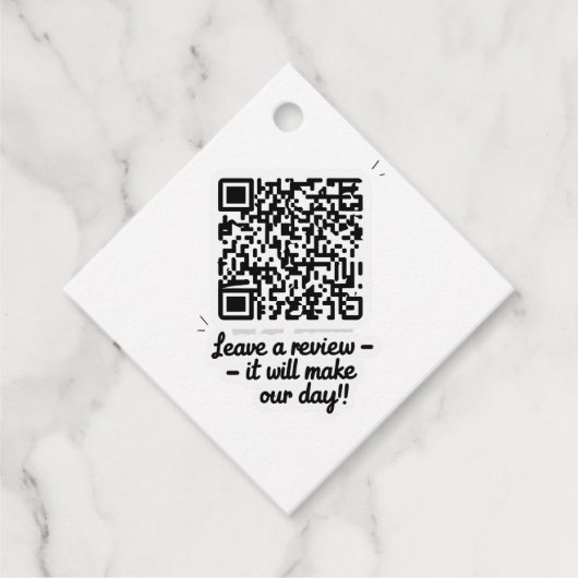 QR Code Review Geschenk Tag Geschenkanhänger (Vorderseite)